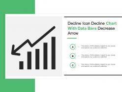 Decline icon decline chart with data bars decrease arrow