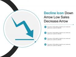 Decline icon down arrow low sales decrease arrow