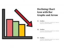 Declining chart icon with bar graphs and arrow