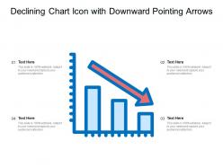 Declining chart icon with downward pointing arrows