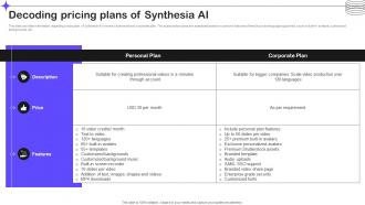 Decoding Pricing Plans Of Synthesia Ai Splendid 10 Generative Ai Tools AI SS V