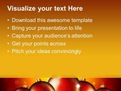 Decorated christmas trees powerpoint templates balls background ppt slides