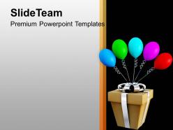 Decorative gift with balloons powerpoint templates ppt themes and graphics 0113