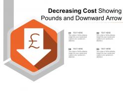 Decreasing cost showing pounds and downward arrow