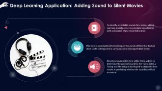 Deep Learning Applications Adding Sound To Silent Movies Training Ppt