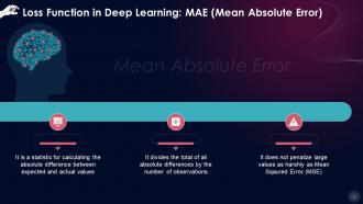 Deep Learning Function Mean Absolute Error Training Ppt