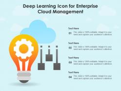 Deep learning icon for enterprise cloud management