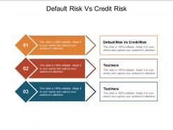 Default risk vs credit risk ppt powerpoint presentation infographics maker cpb