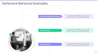 Defensive Behavior Examples In Powerpoint And Google Slides Cpb