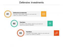 Defensive investments ppt powerpoint presentation ideas master slide cpb