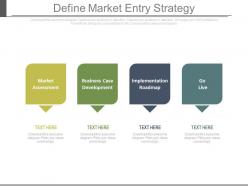 Define market entry strategy ppt slides