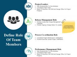Define role of team members ppt design templates