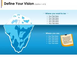 Define your vision where you want to be where you are