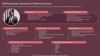 Defining Buyer Persona Of Bakery Business Cake Shop Business Plan BP SS