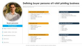 Defining Buyer Persona Of T Shirt Printing Custom Apparel Printing Business Plan BP SS