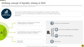 Defining Concept Of Liquidity Mining In Defi Understanding Role Of Decentralized BCT SS