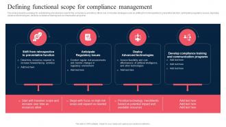 Defining Functional Scope For Compliance Corporate Regulatory Compliance Strategy SS V