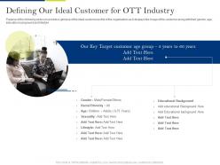 Defining our ideal customer online streaming services industry investor funding ppt show