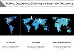 Defining outsourcing offshoring and nearshore outsourcing ppt icon