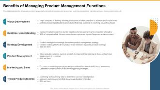 Defining product leadership strategies benefits of managing product management functions
