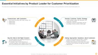 Defining product leadership strategies essential initiatives by product leader for customer prioritization