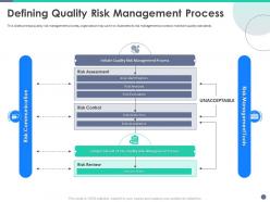 Defining quality risk management process quality control engineering ppt powerpoint ideas