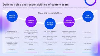 Defining Roles And Responsibilities Of Content Team Content Distribution Marketing Plan