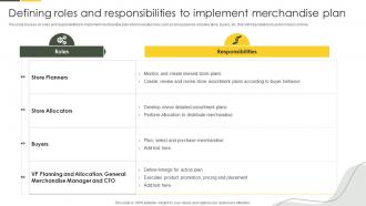 Defining Roles And Responsibilities To Implement Merchandise Approaches To Merchandise Planning