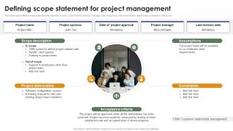 Defining Scope Statement For Project Management Mastering Project Management PM SS