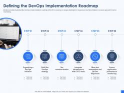 Defining the devops implementation roadmap devops tools and framework it ppt structure