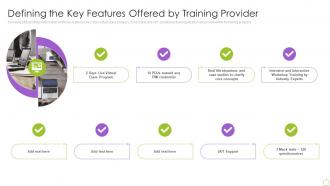 Defining The Key Features Offered By Training Provider Ppt Styles Demonstration