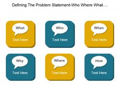 Defining the problem statement who where what when why and how good ppt example