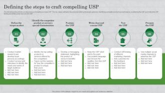 Defining The Steps To Craft Compelling Usp How To Survive In A Competitive Market