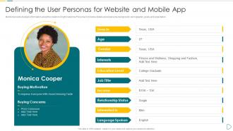 Defining the User Personas for Website and Mobile App App developer playbook