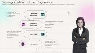 Defining Timeline For Launching Service Marketing Strategies New Service
