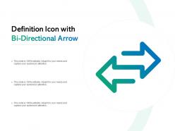 Definition icon with bi directional arrow