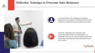 Deflection Technique To Overcome Sales Resistance Training Ppt