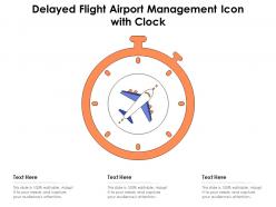 Delayed Flight Airport Management Icon With Clock