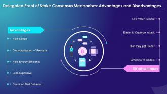 Delegated Proof Of Stake Consensus Advantages And Disadvantages Training Ppt