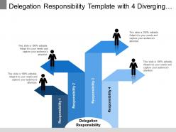 Delegation responsibility template with 4 diverging arrows