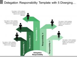Delegation responsibility template with 5 diverging arrows