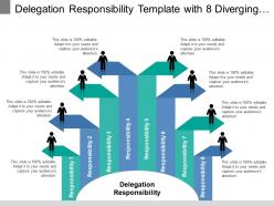 Delegation responsibility template with 8 diverging arrows