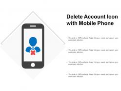 Delete account icon with mobile phone