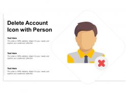 Delete account icon with person