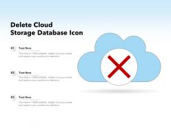 Delete cloud storage database icon