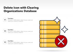 Delete icon with clearing organizations database
