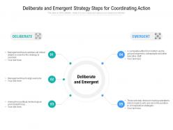 Deliberate and emergent strategy steps for coordinating action