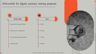 Deliverable For Digital Currency Mining Proposal Ppt Powerpoint Presentation Pictures