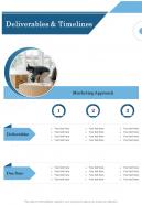 Deliverables And Timelines Marketing Proposal One Pager Sample Example Document