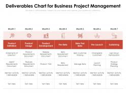 Deliverables chart for business project management